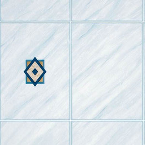 Blue Rhombus Tile Vinyl 675mm, Self-Adhesive
