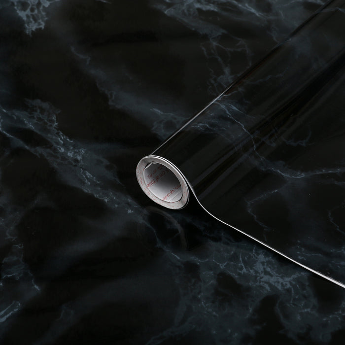 Black Marmi Vinyl (450mm/2m, Self-Adhesive)