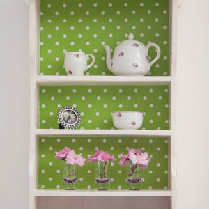 Green Polka Dot Vinyl 450mm/2m, Self-Adhesive