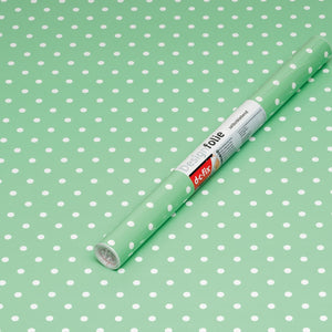 Mint Polka Dot Vinyl 450mm/2m, Self-Adhesive