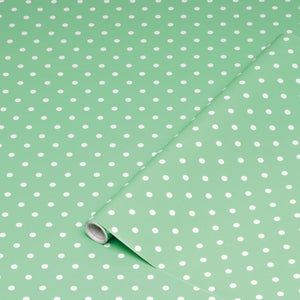 Mint Polka Dot Vinyl 450mm/2m, Self-Adhesive