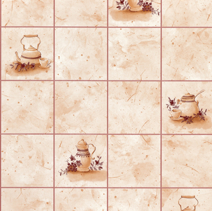 Beige Pot Tile Vinyl (450mm, Self-Adhesive)