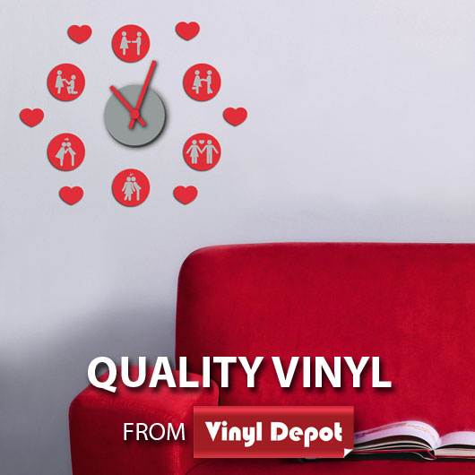Love Signs Clock 3D Foam Wall Stickers (34.5/15.3cm)