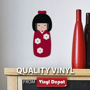 Japanese Doll 3D Foam Wall Stickers 34.5/15.3cm