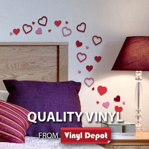 hearts 3d wall stickers