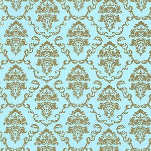 Blue/Gold Aida Baroque Vinyl 450mm, Self-Adhesive