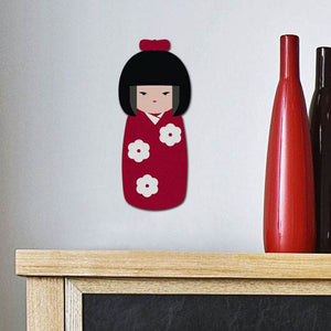 Japanese Doll 3D Foam Wall Stickers 34.5/15.3cm