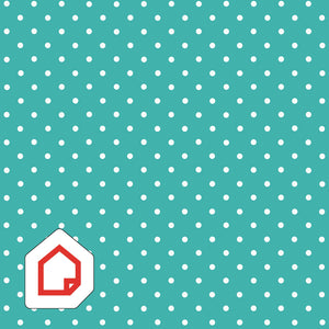 Aqua Blue Polka Dot Vinyl 450mm/2m, Self-Adhesive