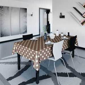 Polka Taupe Fleece Table Cover 1.3/1.6m