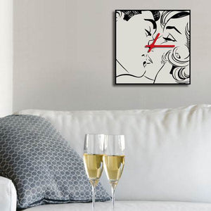 Kiss Clock 3D Foam Wall Decor Sticker 34.3/30.3cm