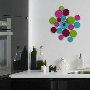 Circles Clock 3D Foam Shape Wall Stickers 34.5/15.3cm