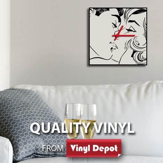 Kiss Clock 3D Foam Wall Decor Sticker (34.3/30.3cm)