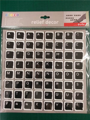alphabet keyboard 3d wall sticker