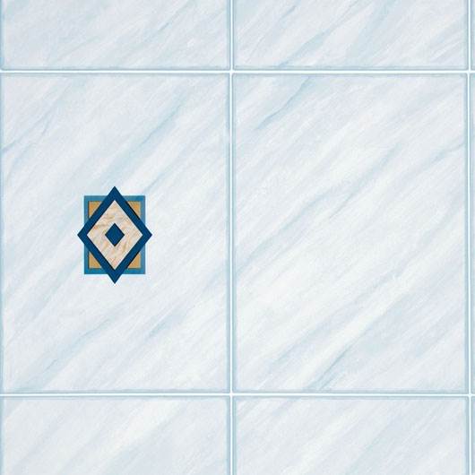 Blue Rhombus Tile Vinyl (675mm, Self-Adhesive)
